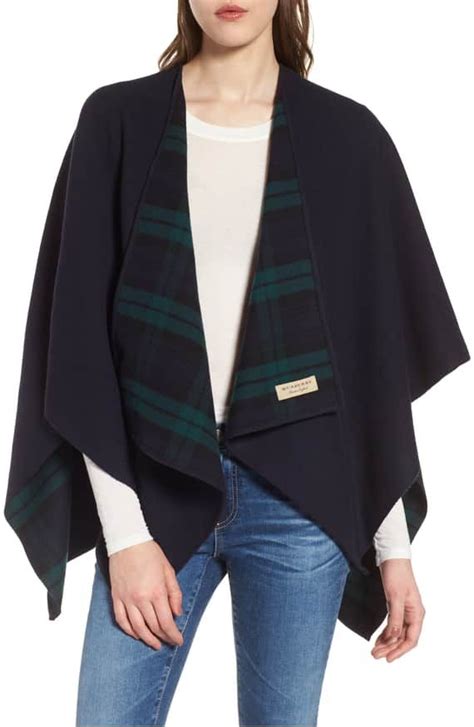 burberry crop reversible cape|Burberry merino wool cape.